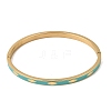 304 Stainless Steel Enamel Hinged Cuff Bangles for Women SA-CBAC920-15G-01D-4