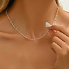 Simple Brass Paperclip Chain Lock Collarbone Necklaces for Women Daily Wear SX2190-3-1