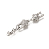 Brass Micro Pave Clear Cubic Zirconia Fold Over Clasps KK-R222-06P-2