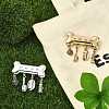 2Pcs 2 Colors Bone Zinc Alloy Lapel Pins for Backpack Clothes JEWB-CJ0003-14-6