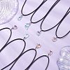 8Pcs 8 Styles Electroplated Glass Heart Flower Moon Pendant Necklaces NJEW-JN05136-1