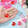 80Pcs 4 Colors Transparent Acrylic Heart Beads OACR-CA0001-23-3
