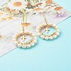 Pearl Beads Brass Dangle Earrings EJEW-JE04568-02-3