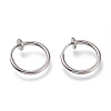 Tarnish Resistant 304 Stainless Steel Retractable Clip-on Hoop Earrings X-STAS-O135-01D-1