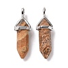 Natural Picture Jasper Pointed Pendants G-K329-45P-2