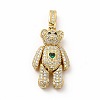 Rack Plating Brass Micro Pave Cubic Zirconia Pendants KK-G456-24G-2