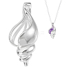 1Pc 925 Sterling Silver Conch Shaped Bead Cage Pendants STER-BC0003-95-1