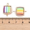 CCB Plastic Frame with Polymer Clay Beads Square Links Connector Charms KK-D103-04G-3