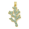 Rack Plating Brass Pave Cubic Zirconia Pendants X-KK-U029-11G-02-1