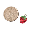 Glass Seed Beaded Strawberry Pendants PALLOY-CJ00125-2