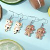 2 Pairs Resin Pendants & 304 Stainless Steel Dangle Earrings for Women EJEW-JE06234-1