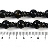 Natural Yellow Tiger Eye & Dyed Blue Tiger Eye(Dyed & Heated) 3-Hole Guru Beads Strands G-H064-E05-01B-5