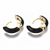 Brass Huggie Hoop Earrings EJEW-S209-01A-4