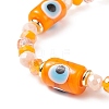 Column with Evil Eye Lampwork & Glass Beaded Stretch Bracelet for Women BJEW-JB08634-03-4