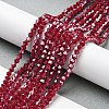 Opaque Solid Color Electroplate Glass Beads Strands EGLA-A039-P4mm-A01-4
