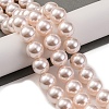 Baking Painted Pearlized Glass Pearl Round Bead Strands PEAR-H019-02E-01-2