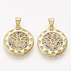 Brass Micro Pave Cubic Zirconia Pendants ZIRC-T012-22G-1