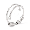Brass Rotating Beaded Open Cuff Ring LS-RJEW-H102-02P-3