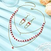 Rondelle 304 Stainless Steel & Glass Beaded Layered Necklace and Earring Set Set for Women SJEW-JS01384-02-1