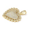 Brass Micro Pave Clear Cubic Zirconia Pendants KK-B141-04G-01-2