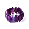 Oval Natural Agate Beaded Stretch Bracelets for Women Men G-Q601-23E-3