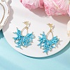 Handmade Glass Seed Beads Dangle Stud Earrings EJEW-MZ00564-02-1