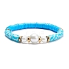 Handmade Polymer Clay Heishi Beads Stretch Bracelet BJEW-JB07453-4