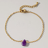 Natural Amethyst Link Bracelets KS1382-3-1