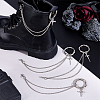 4Pcs 2 Styles Cross Iron Chain Boot Strap Chains HJEW-PH02024-2