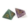 6Pcs Natural Obsidian &  Red Jasper & Amethyst & Tiger Eye & Rose Quartz & Green Aventurine Orgonite Pyramid Display Decorations G-C186-06-3