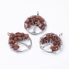 Natural Red Jasper Pendants G-E419-20P-2