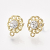 Alloy Rhinestone Stud Earring Findings PALLOY-T056-121B-1