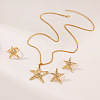 Starfish Alloy Pendant Necklace & Stud Earring & Ring Sets for Women FS-WG0D5F4-03-1