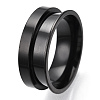 201 Stainless Steel Grooved Finger Ring Settings STAS-TAC0007-02B-2