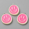 Opaque Resin Enamel Pendants RESI-WH0036-20B-2