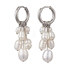 Rice Natural Pearl Hoop Earrings EJEW-JE06933-02-3
