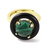 Rack Plating Round Brass Enamel Adjustable Rings RJEW-U004-01H-G-2