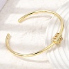 Brass Micro Pave Clear Cubic Zirconia Cuff Bangles for Women KK-CBAED06-08B-G-2