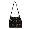 Flower Printed Polyester Women's Tote Bags PW-WG102BE-01-6