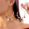 Christmas Theme Alloy Enamel Dangle Earrings LS-EJEW-B068-01G-02-1