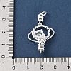 Brass Micro Pave Clear Cubic Zirconia Pendants KK-K407-48S-3