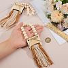 2Pcs Wood Beads & Cotton Tassels Hanging Ornaments HJEW-BC00087-3