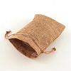 Polyester Imitation Burlap Packing Pouches Drawstring Bags ABAG-R004-14x10cm-03-5