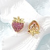 Strawberry Brass Micro Pave Cubic Zirconia Stud Earrings EJEW-M077-15G-4