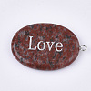 Natural Red Jasper Pendants G-S344-90E-3