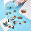 Kissitty 20Pcs 10 Style Resin & Walnut Wood Pendants RESI-KS0001-05-5