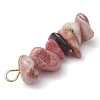 Gradient Color Natural Rose Quartz & Natural Rhodonite & Natural Pink Opal Chip Beaded Pendants PALLOY-JF02795-04-5