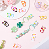13Pcs 13 Colors Baking Paint Zinc Alloy Enamel Locking Carabiner FIND-SC0021-06-4
