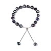 Adjustable Natural Pearl with Brass Chain Slider Bracelets for Women Girl BJEW-T022-16B-2