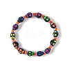 Halloween Skull Acrylic Beaded Stretch Bracelets BJEW-JB14347-01-4